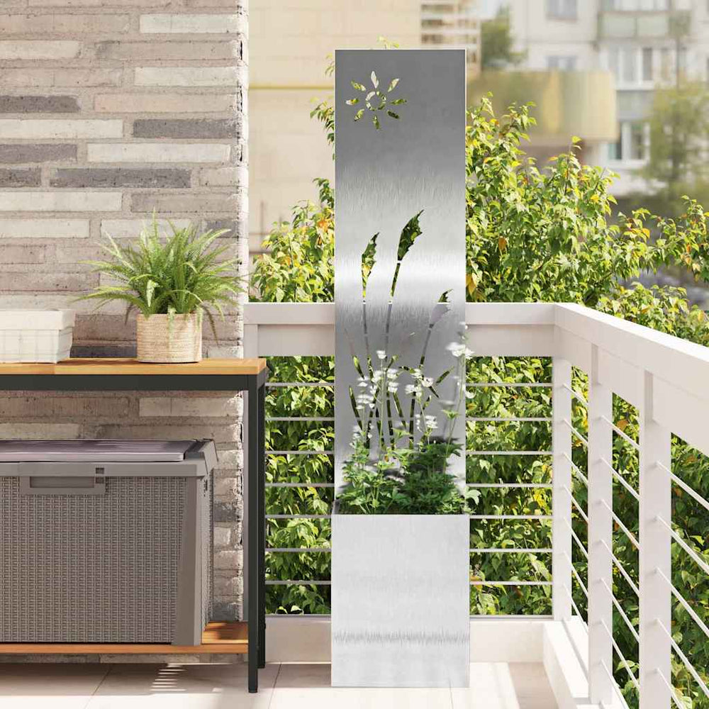 Garten Sichtschutz Silber 32x150cm Edelstahl