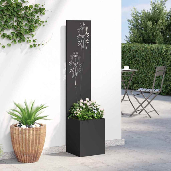 Garten Sichtschutz Floral Schwarz 32x150cm