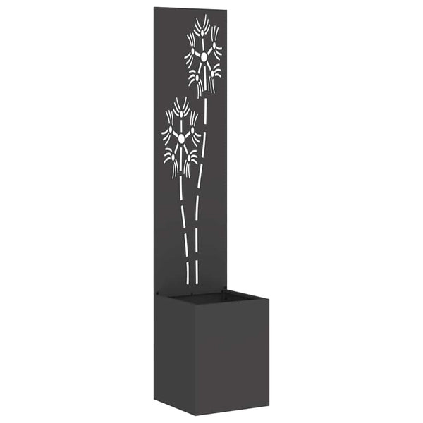 Garten Sichtschutz Floral Schwarz 32x150cm