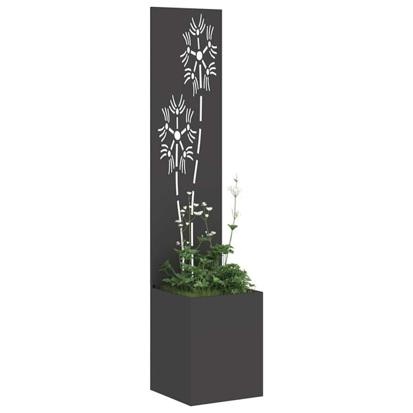 Garten Sichtschutz Floral Schwarz 32x150cm