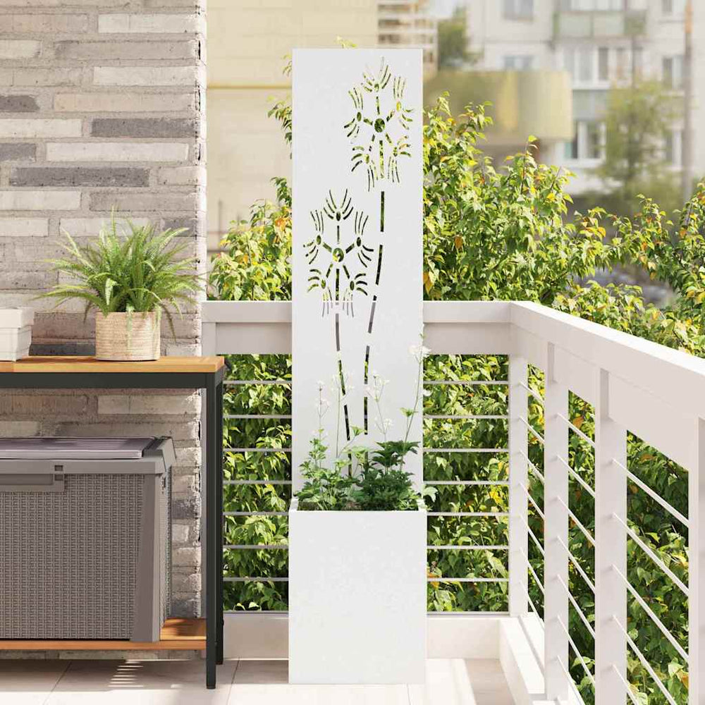 Garten Sichtschutz Floral Weiß 32x150cm