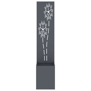 Garten Sichtschutz Leinwand Floral Anthrazit 32x150cm