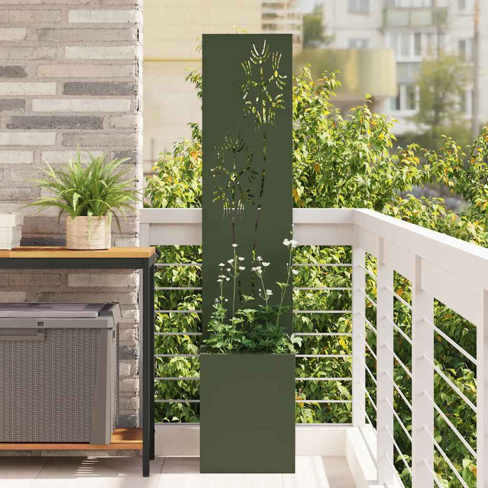 Garten Sichtschutz Floral Olivgrün 32x150cm