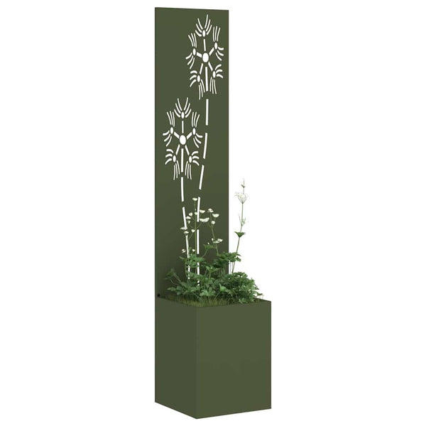 Garten Sichtschutz Floral Olivgrün 32x150cm