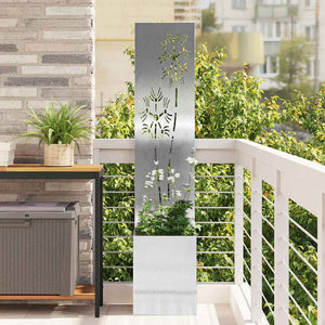 Garten Sichtschutz Floral Silber 32x150cm
