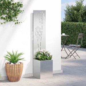 Garten Sichtschutz Floral Silber 32x150cm