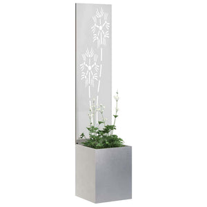 Garten Sichtschutz Floral Silber 32x150cm