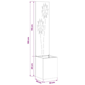 Garten Sichtschutz Floral Silber 32x150cm