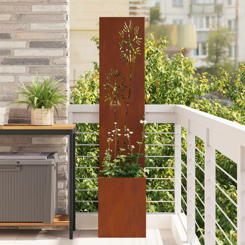 Garten Sichtschutz Floral Rostig 150cm