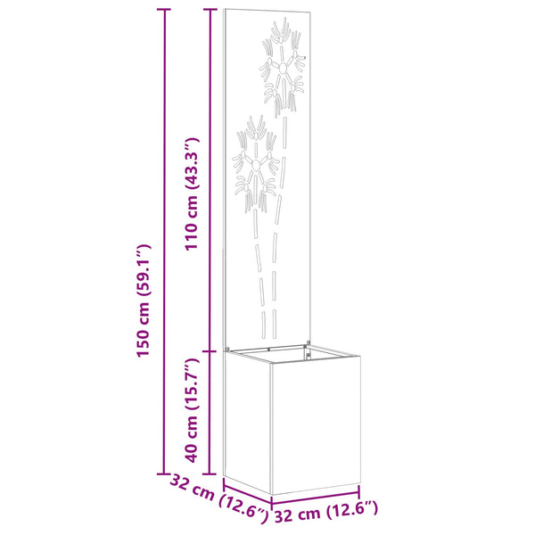 Garten Sichtschutz Leinwand Anthrazit 150cm