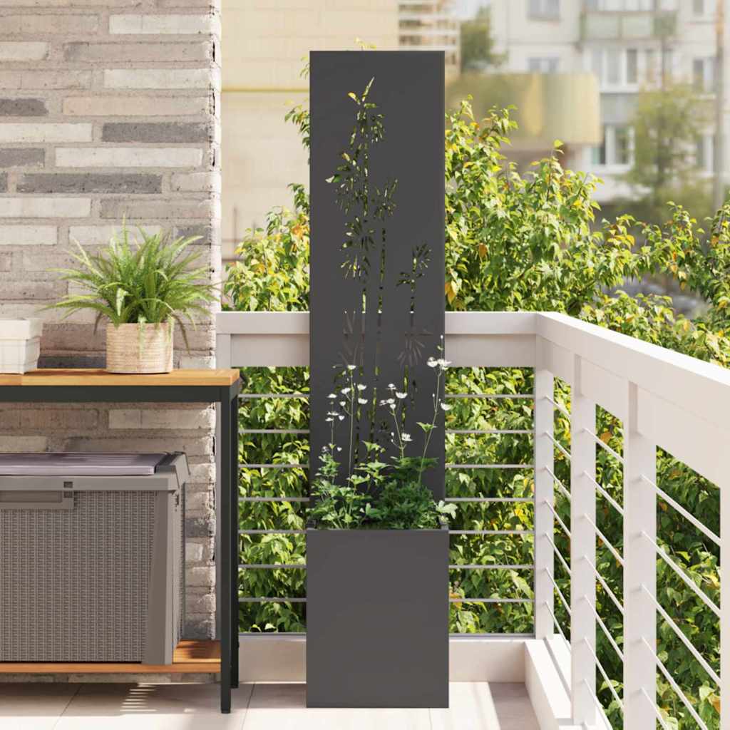 Garten Sichtschutz Floral Schwarz 150cm