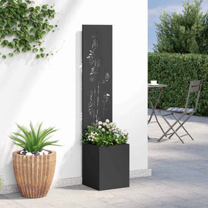 Garten Sichtschutz Floral Schwarz 150cm
