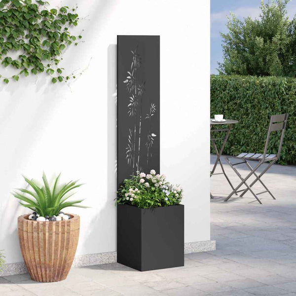 Garten Sichtschutz Floral Schwarz 150cm
