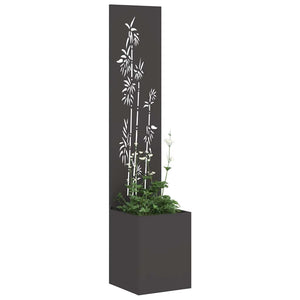 Garten Sichtschutz Floral Schwarz 150cm