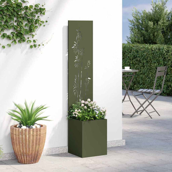 Garten Sichtschutz Floral Olivgrün 150cm