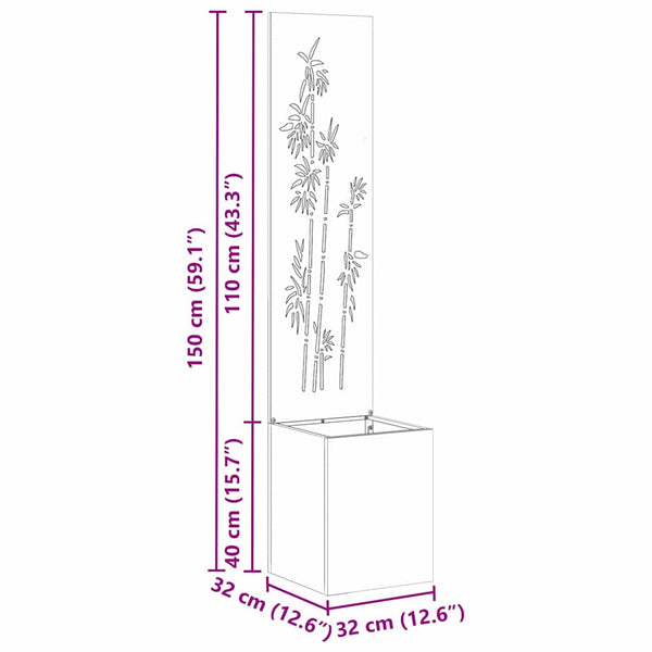 Garten Sichtschutz Floral Olivgrün 150cm
