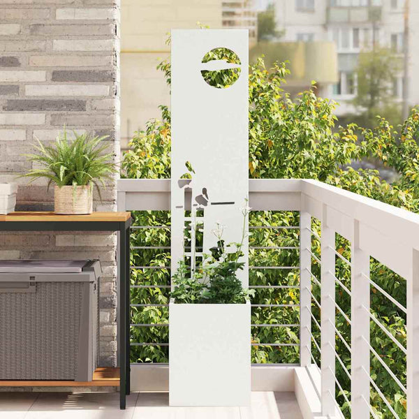 Garten Sichtschutz Leinwand Weiß 150cm