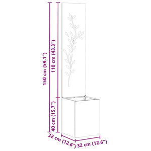Garten Sichtschutz Floral Anthrazit 150 cm