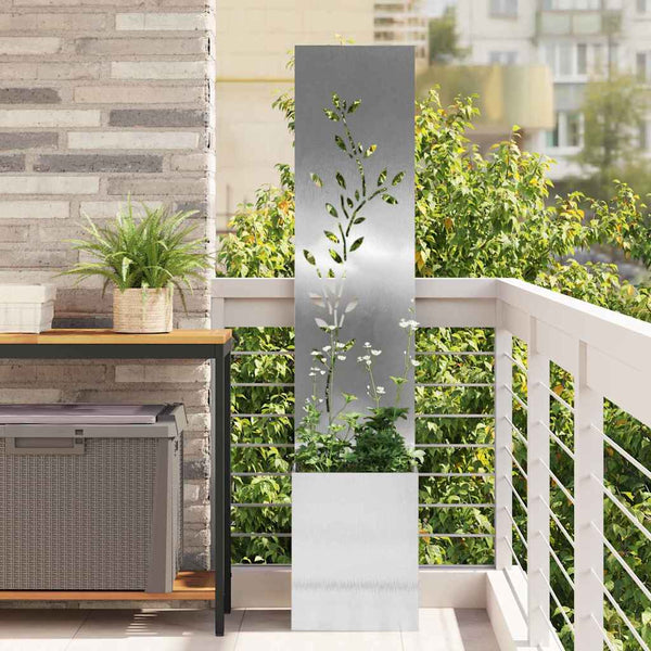Garten Sichtschutz Edelstahl Silber 150cm