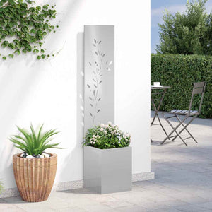 Garten Sichtschutz Edelstahl Silber 150cm