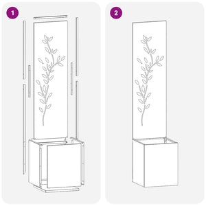 Garten Sichtschutz Floral Silber 150cm