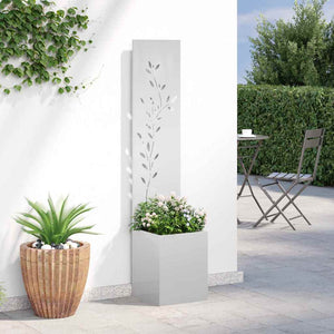 Garten Sichtschutz Floral Silber 150cm