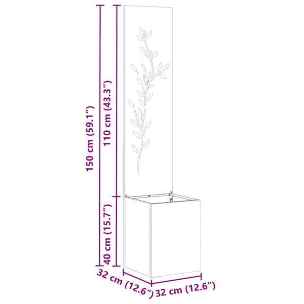Garten Sichtschutz Floral Silber 150cm