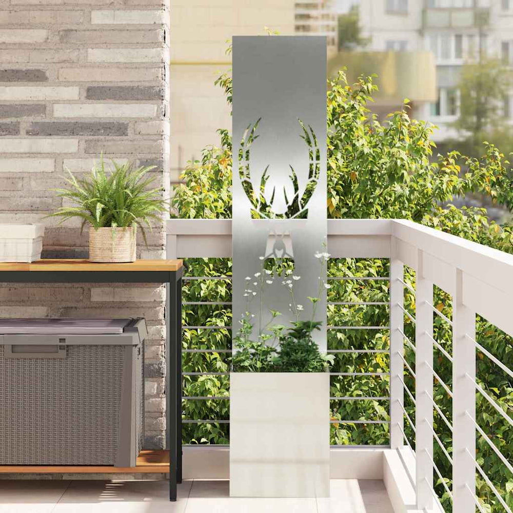 Garten Sichtschutz Leinwand Tiermuster Silber 150cm