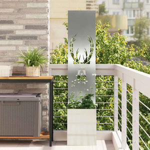 Garten Sichtschutz Leinwand Tiermuster Silber 150cm