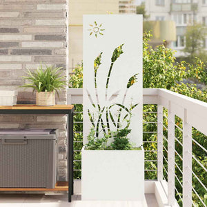 Garten Sichtschutz Leinwand Weiß 50x150cm