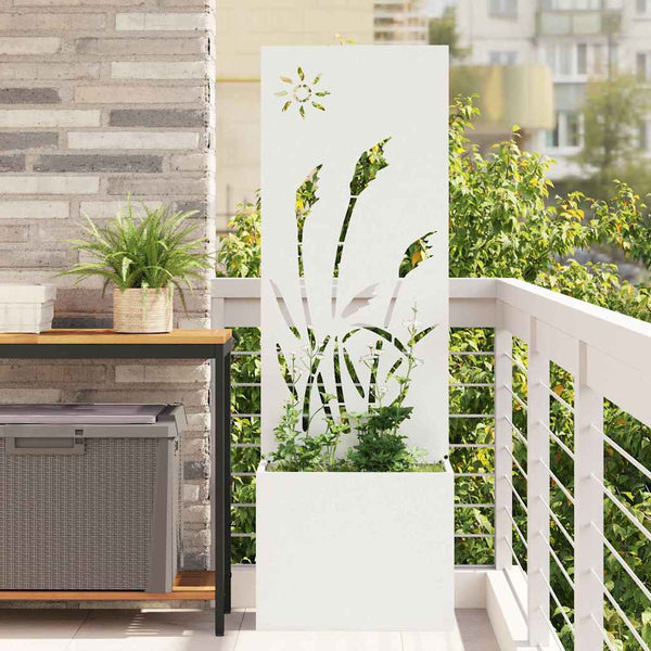 Garten Sichtschutz Leinwand Weiß 50x150cm