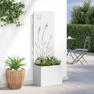 Garten Sichtschutz Leinwand Weiß 50x150cm