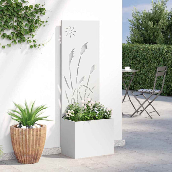 Garten Sichtschutz Leinwand Weiß 50x150cm