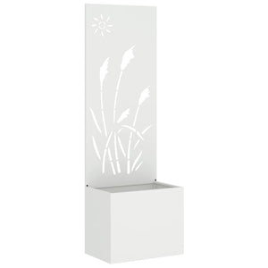Garten Sichtschutz Leinwand Weiß 50x150cm