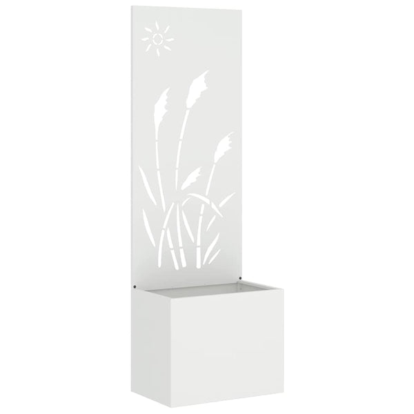 Garten Sichtschutz Leinwand Weiß 50x150cm