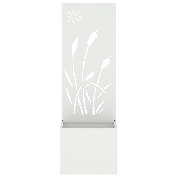 Garten Sichtschutz Leinwand Weiß 50x150cm