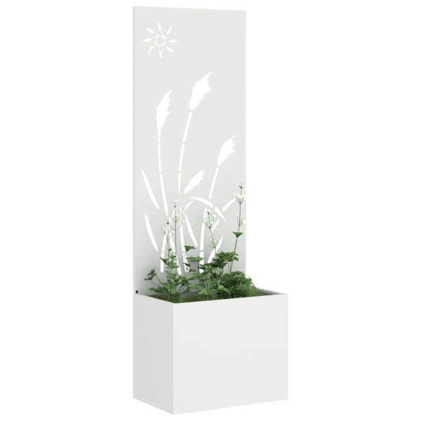 Garten Sichtschutz Leinwand Weiß 50x150cm