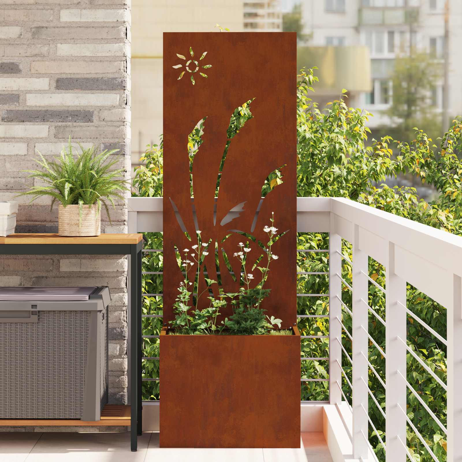 Garten Sichtschutz Rost Optik 50x150cm