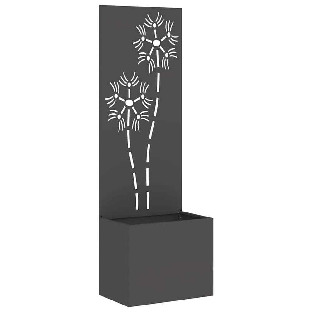 Garten Sichtschutz Leinwand Floral Schwarz 150cm