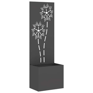 Garten Sichtschutz Leinwand Floral Schwarz 150cm