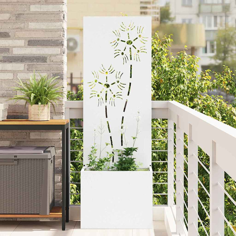 Garten Sichtschutz Floral Weiß 50x150cm