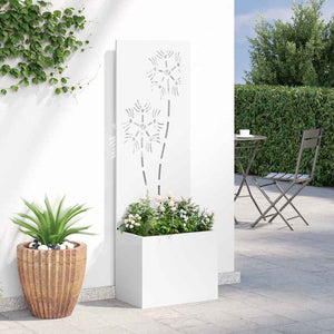 Garten Sichtschutz Floral Weiß 50x150cm