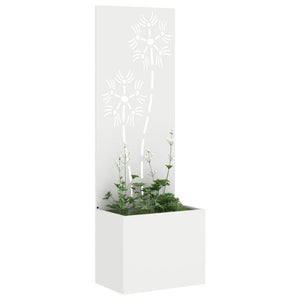 Garten Sichtschutz Floral Weiß 50x150cm