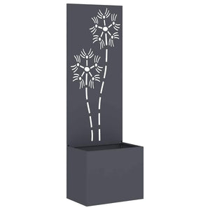 Garten Sichtschutz Leinwand Floral Anthrazit 150cm