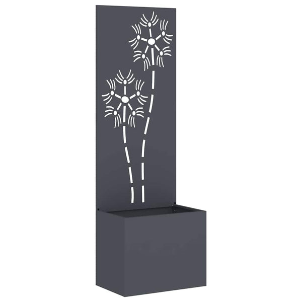 Garten Sichtschutz Leinwand Floral Anthrazit 150cm