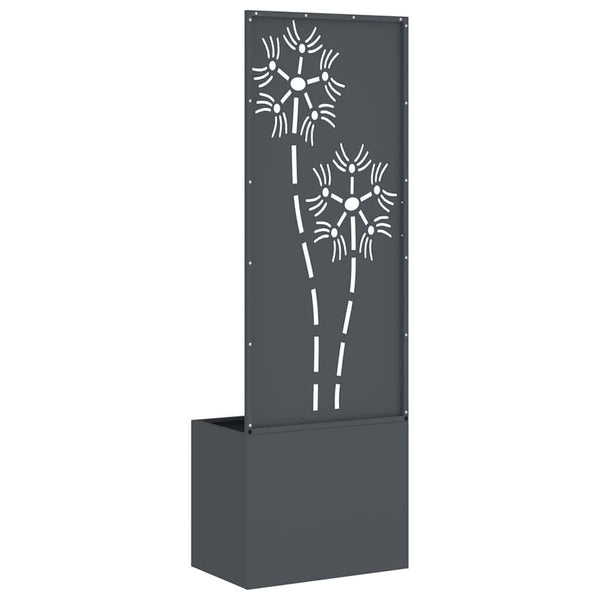 Garten Sichtschutz Leinwand Floral Anthrazit 150cm