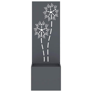 Garten Sichtschutz Leinwand Floral Anthrazit 150cm