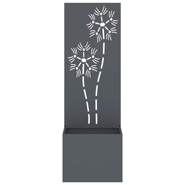 Garten Sichtschutz Leinwand Floral Anthrazit 150cm