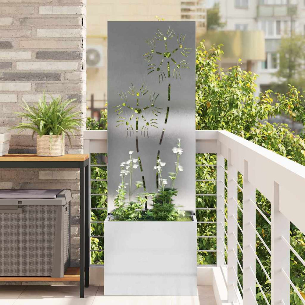 Garten Sichtschutz Floral Silber 50x150cm