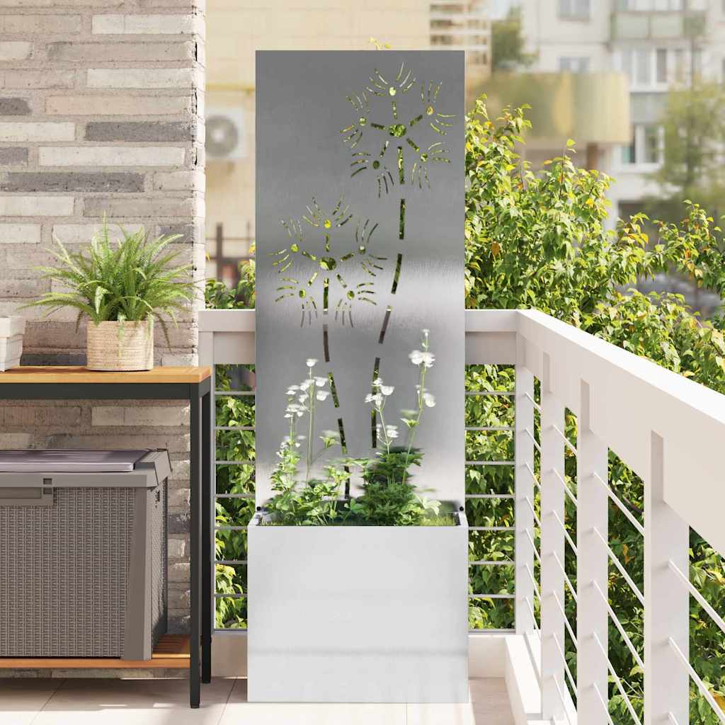 Garten Sichtschutz Floral Silber 50x150cm